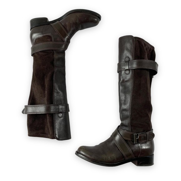 Cole Haan Tall ‘Air Whitley’ Suede and Leather Riding Boot Women's 7 - Picture 1 of 12